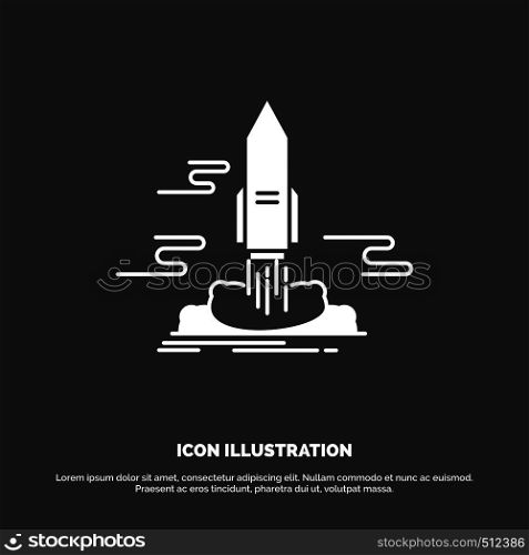 launch, Publish, App, shuttle, space Icon. glyph vector symbol for UI and UX, website or mobile application. Vector EPS10 Abstract Template background