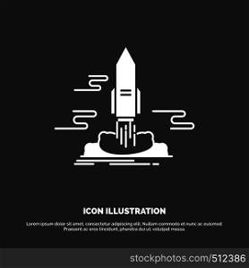 launch, Publish, App, shuttle, space Icon. glyph vector symbol for UI and UX, website or mobile application. Vector EPS10 Abstract Template background