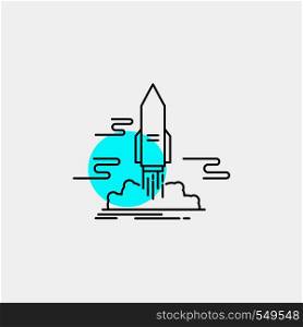launch, Publish, App, shuttle, space Line Icon. Vector EPS10 Abstract Template background