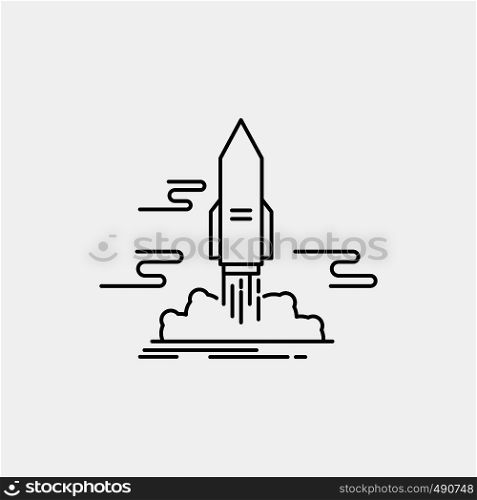 launch, Publish, App, shuttle, space Line Icon. Vector isolated illustration. Vector EPS10 Abstract Template background