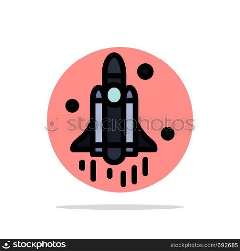 Launch, Rocket, Space, Technology Abstract Circle Background Flat color Icon