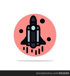 Launch, Rocket, Space, Technology Abstract Circle Background Flat color Icon