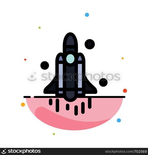 Launch, Rocket, Space, Technology Abstract Flat Color Icon Template