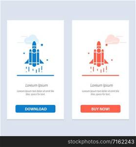 Launch, Rocket, Space, Technology Blue and Red Download and Buy Now web Widget Card Template