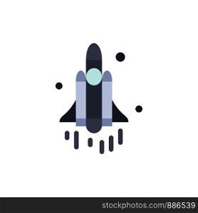 Launch, Rocket, Space, Technology Flat Color Icon. Vector icon banner Template
