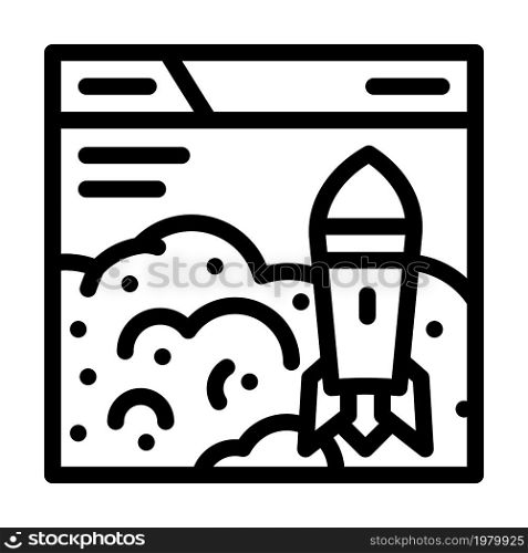 launch startup line icon vector. launch startup sign. isolated contour symbol black illustration. launch startup line icon vector illustration