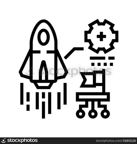 launch startup line icon vector. launch startup sign. isolated contour symbol black illustration. launch startup line icon vector illustration
