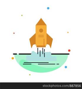 launch, startup, ship, shuttle, mission Flat Color Icon Vector
