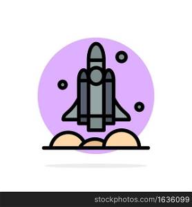 Launcher, Rocket, Spaceship, Transport, Usa Abstract Circle Background Flat color Icon