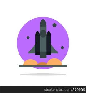 Launcher, Rocket, Spaceship, Transport, Usa Abstract Circle Background Flat color Icon