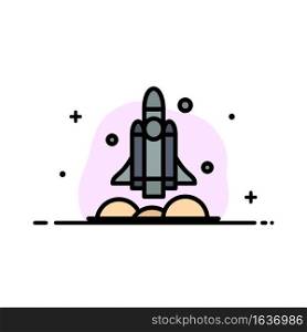 Launcher, Rocket, Spaceship, Transport, Usa  Business Flat Line Filled Icon Vector Banner Template