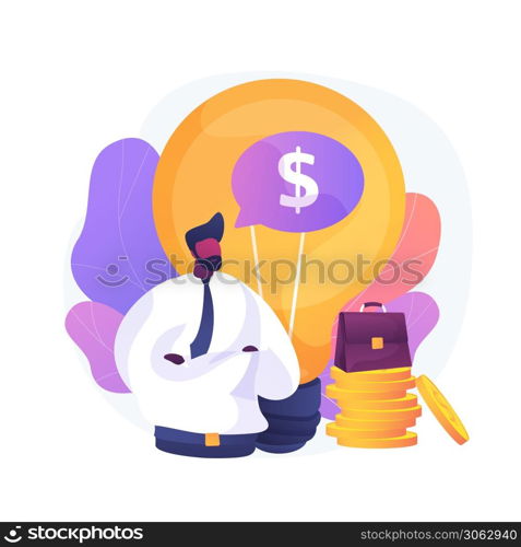 Launching startup project. Innovative ideas, creative businessman, profitable company. Top manager, successful entrepreneur offering business plan. Vector isolated concept metaphor illustration. New business idea vector concept metaphor
