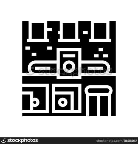laundromat building glyph icon vector. laundromat building sign. isolated contour symbol black illustration. laundromat building glyph icon vector illustration