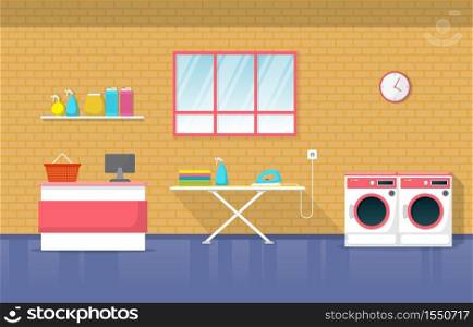 Laundromat Cashier Washing Machine Laundry Tools Modern Interior
