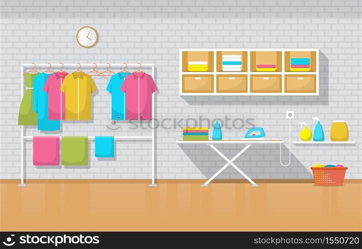 Laundromat Clean Clothes Washing Laundry Tools Modern Interior