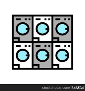 laundromat equipment for washing clothes color icon vector. laundromat equipment for washing clothes sign. isolated symbol illustration. laundromat equipment for washing clothes color icon vector illustration