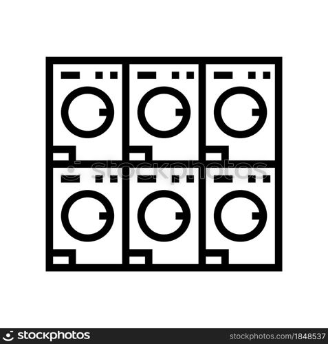 laundromat equipment for washing clothes line icon vector. laundromat equipment for washing clothes sign. isolated contour symbol black illustration. laundromat equipment for washing clothes line icon vector illustration