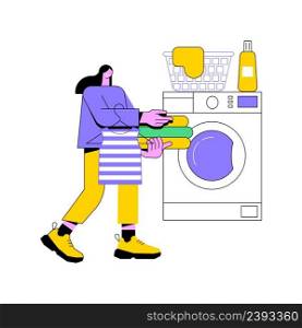 Laundry and dry cleaning abstract concept vector illustration. laundry facilities industry, cleaning and restoration services, pickup and delivery service, small niche business abstract metaphor.. Laundry and dry cleaning abstract concept vector illustration.