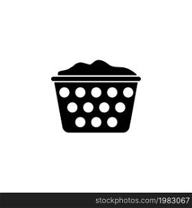 Laundry Basket, Washing, Household. Flat Vector Icon illustration. Simple black symbol on white background. Laundry Basket, Washing, Household sign design template for web and mobile UI element. Laundry Basket Flat Vector Icon