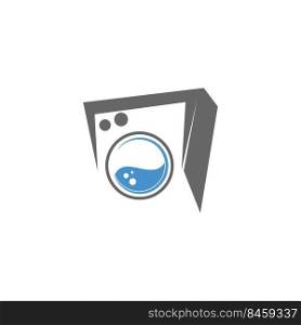 Laundry, clothes washing icon logo illustration template