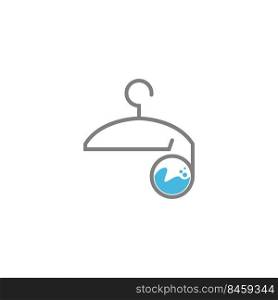 Laundry, clothes washing icon logo illustration template