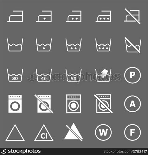 Laundry icons on gray background, stock vector