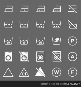 Laundry icons on gray background, stock vector