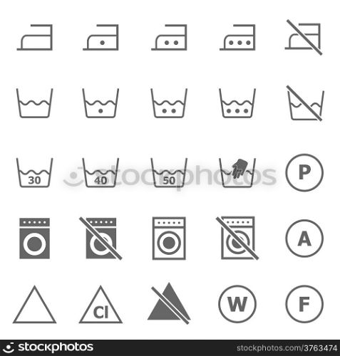 Laundry icons on white background, stock vector