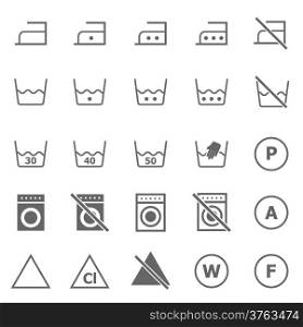 Laundry icons on white background, stock vector