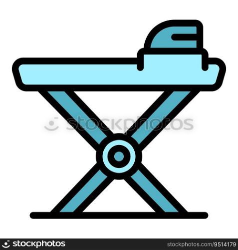 Laundry iron board icon outline vector. Cloth steam. Home electric color flat. Laundry iron board icon vector flat