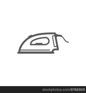 Laundry Iron vector thin line icon. Household electronic appliances, outline iron sign. Iron line icon, laundry household appliances