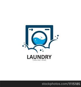 Laundry logo template vector icon illustration design
