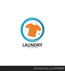 Laundry logo template vector icon illustration design