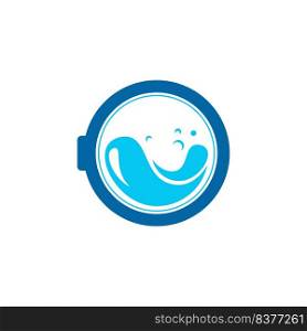 laundry logo vector design, blue color