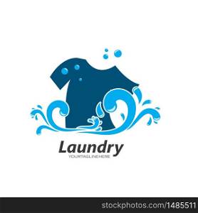 Laundry logo vector icon illustration design template
