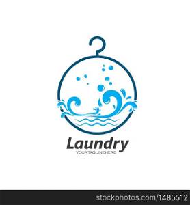 Laundry logo vector icon illustration design template