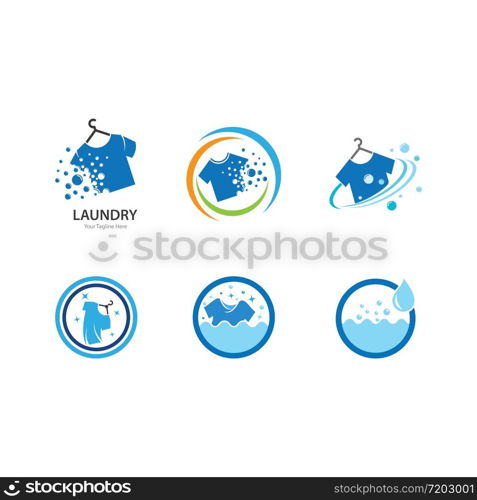 Laundry logo vector icon template