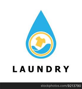 laundry logo vector with slogan template