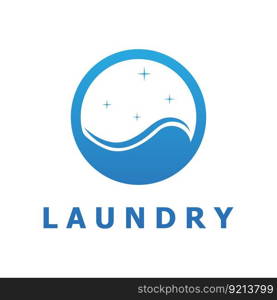 laundry logo vector with slogan template