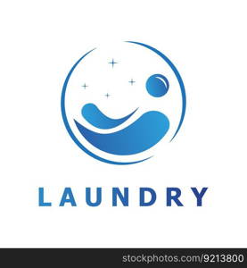 laundry logo vector with slogan template