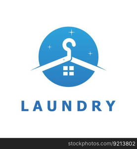 laundry logo vector with slogan template