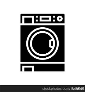 laundry machine glyph icon vector. laundry machine sign. isolated contour symbol black illustration. laundry machine glyph icon vector illustration