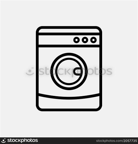 laundry machine icon vector line style
