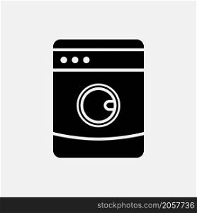 laundry machine icon vector solid style