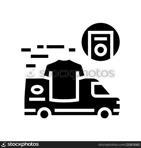 laundry pick up delivery glyph icon vector. laundry pick up delivery sign. isolated contour symbol black illustration. laundry pick up delivery glyph icon vector illustration