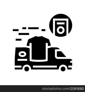 laundry pick up delivery glyph icon vector. laundry pick up delivery sign. isolated contour symbol black illustration. laundry pick up delivery glyph icon vector illustration