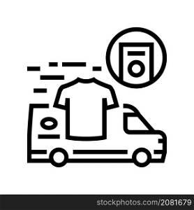 laundry pick up delivery line icon vector. laundry pick up delivery sign. isolated contour symbol black illustration. laundry pick up delivery line icon vector illustration