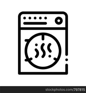 Laundry Service Dry Machine Vector Thin Line Icon. Laundry Service Electronic Drier Clothes Dress Linear Pictogram. Laundromat, Dry-Cleaning, Launderette Contour Illustration. Laundry Service Dry Machine Vector Thin Line Icon