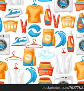 Laundry service seamless pattern with professional items. Washing and cleaning background.. Laundry service seamless pattern with professional items.