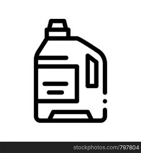 Laundry Service Washing Liquid Bottle Vector Icon. Plastic Container With Cleaning Liquid Clothes Linear Pictogram. Laundromat, Dry-Cleaning, Launderette, Stain Removal Contour Illustration. Laundry Service Washing Liquid Bottle Vector Icon